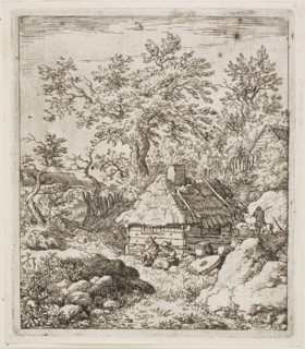 Thatched Hut among Trees and Rocks, n.d., Allart van Everdingen, Dutch, 1621-1675, Holland,