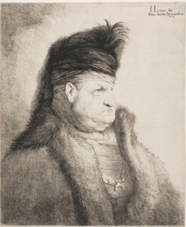 Bust of an Oriental Man, 1627/74, Jan Lievens, Dutch, 1607-1674, Holland, Etching on cream laid