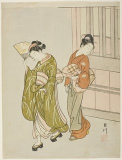 Clearing Breeze from a Fan (Ogi no seiran), from the series Eight Views of the Parlor (Zashiki