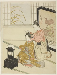 The Autumn Moon in the Mirror (Kyodai no shugetsu), from the series Eight Views of the Parlor