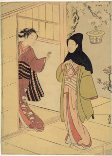 An Evening Visit (A Parody of Junidan Soshi), c. 1767, Suzuki Harunobu ?? ??, Japanese, 1725