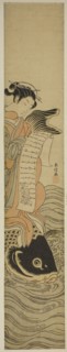 Courtesan Riding a Carp (parody of the Daoist Immortal Kinko [Chinese: Qin Gao]), c. 1768/69,