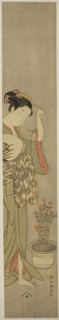 Beauty Adjusting Her Hairpin, c. 1768/69, Suzuki Harunobu ?? ??, Japanese, 1725 (?)-1770, Japan,