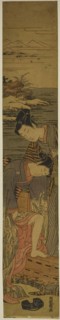 Young Woman Drops her Geta as She Boards a Boat, c. 1773, Isoda Koryusai, Japanese, 1735-1790,