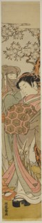 Courtesan Walking with Veiled Man under Cherry Tree, c. 1772, Isoda Koryusai, Japanese, 1735-1790,