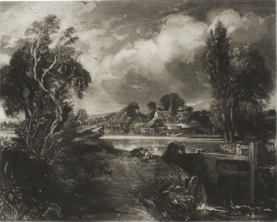 A Lock on the Stour, Suffolk, 1831, David Lucas (English, 1802-1881), after John Constable