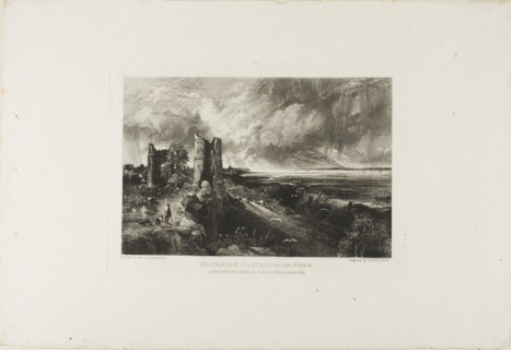 Hadley Castle, Near the Nore, n.d., after David Lucas, English, 1802-1881, England, Mezzotint on
