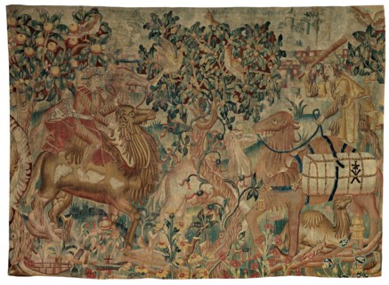 Camel Riders, presumably from a Wild Man series, 1475/1510, Franco-Flemish, Flanders, Wool, slit
