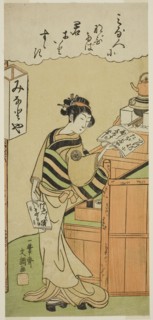 Waitress at the Minatoya Teahouse, c. 1769, Ippitsusai Buncho, Japanese, active c. 1755-90, Japan,
