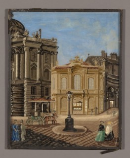 Needlework Picture, 1875/1900, Austria, Vienna, Vienna, Punched needlework ground, painted,