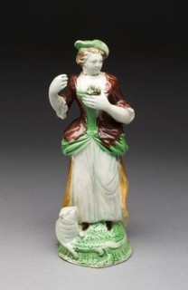 Shepherdess, c. 1790, England, Staffordshire, Staffordshire, Lead-glazed earthenware (pearlware), H