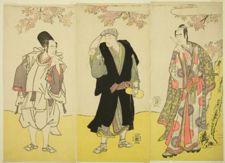 The Actors Sawamura Sojuro III as Kusunoki Tatewaki Masatsura (right), Onoe Matsusuke I as the Monk