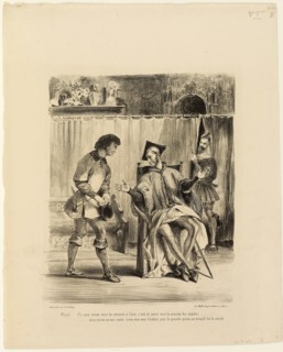 Mephistopheles Receiving the Student, 1828, Eugène Delacroix, French, 1798-1863, France, Lithograph