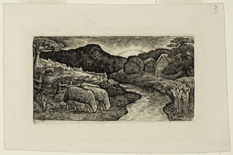 The Sheep of this Pasture, n.d., Edward Calvert, English, 1799-1883, England, Engraving on paper,