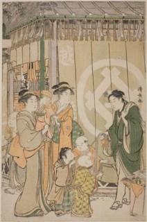 The Echigoya on New Year’s Day, c. 1789, Torii Kiyonaga, Japanese, 1752-1815, Japan, Color