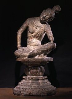 Bodhisattva, Tang dynasty (A.D. 618–907), c. 725/50, China, Limestone with traces of polychromy,