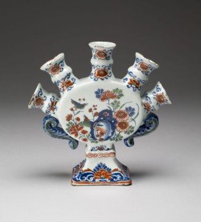 Flower Vase (one of a pair), Early 18th century, Netherlands, Delft, Adriaan Pynacher, Dutch,