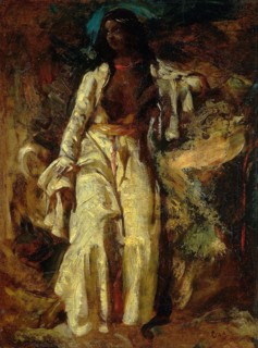 Nubian Woman, 1825/30, Jules-Robert Auguste, French, 1789-1850, France, Oil on panel, 34.5 × 26 cm