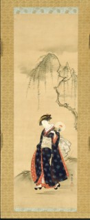 Beauty Beneath a Willow Tree, Edo period, c. 1780, Isoda Koryusai, Japanese, 1735-1790, Japan,