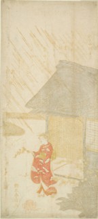Young Woman Holding a Kerria Branch (parody of Ota Dokan), c. 1764/65, Suzuki Harunobu ?? ??,