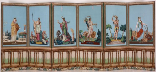 Screen: America (Panel Five), c. 1820, France, Block-printed, color on paper, 172.4 × 72.4 cm (67