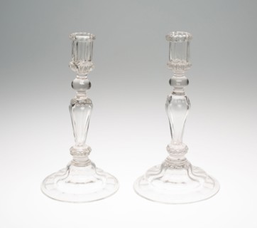 Two Candlesticks, 1725/50, France, Glass, H. 31.1 cm (12 1/4 in.)