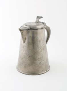Covered Flagon with Spout, 1820, Sweden, Sweden, Pewter, 20.3 x 13.3 x 17.2 cm (8 x 5 1/4 x 6 3/4