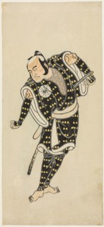 The actor Bando Matataro IV as Gempachibyoe in the play Mutsu no Hana Ume no Kaomise (Snowflakes: