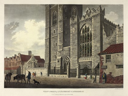 West Front of St. Patrick’s Cathedral, published November 1793, James Malton, English, 1761-1803,