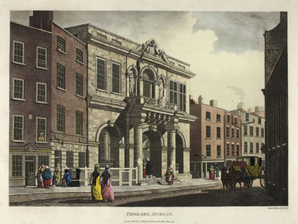 Tholsel, Dublin, published June 1793, James Malton, English, 1761-1803, England, Hand-colored