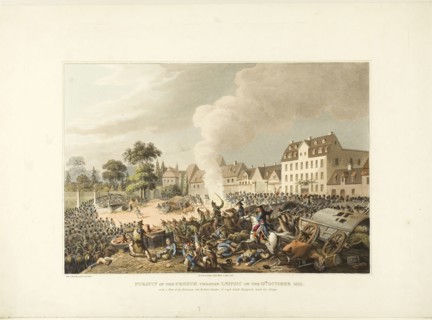 Pursuit of the French Through Leipzig, 1813, John Augustus Atkinson (English, 1775-1832), published