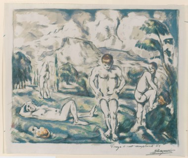 Bathers, 1890–1900, Paul Cézanne, French, 1839-1906, France, Color lithograph on ivory laid paper,