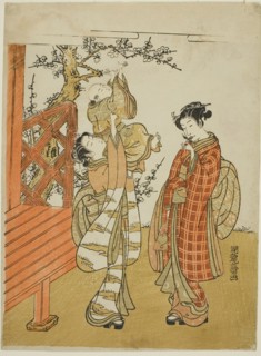 Retrieving the Shuttlecock, c. 1773, Isoda Koryusai, Japanese, 1735-1790, Japan, Color woodblock