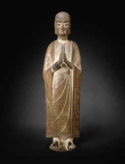 Monk, Sui Dynasty (589–618 A.D.), China, Limestone with traces of polychromy, H. (without base) 35