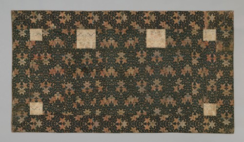 Kesa, Early 19th century, Late Edo period (1789–1868), Japan, Silk and gilt-paper strip, satin
