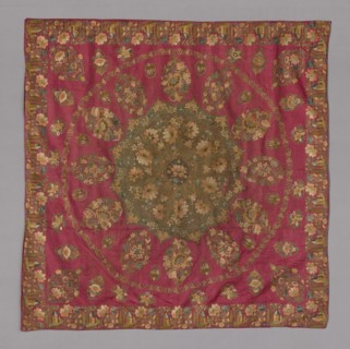 Cover, 18th century, Turkey, Turkey, Embroidered with polychrome silk, gold, and silver in chain