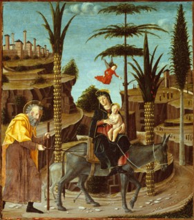 The Flight into Egypt, c. 1485, Butinone, Bernardino, Italian, c. 1450-before November 1510, Italy,