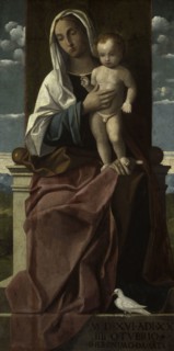 Virgin and Child Enthroned, 1516, Girolamo da Santacroce, Italian, fl. 1503, d. 1556, Italy,