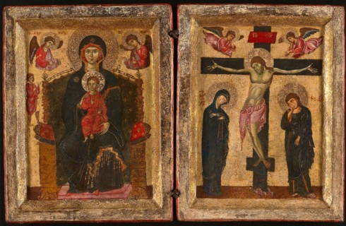 Diptych of the Virgin and Child Enthroned and the Crucifixion, 1275/85, Eastern Mediterranean or