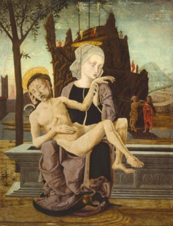 Pietà, 1475/1500, After Cosimo Tura, Italian, c. 1430-1495, Italy, Tempera on panel, 71.7 x 55.2 cm