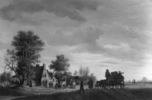 Travellers Arriving at an Inn, 1630/40, Pieter de Neyn, Dutch, 1597-1639, Netherlands, Oil on