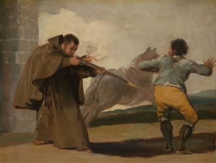 Friar Pedro Shoots El Maragato as His Horse Runs Off, c. 1806, Francisco José de Goya y Lucientes,