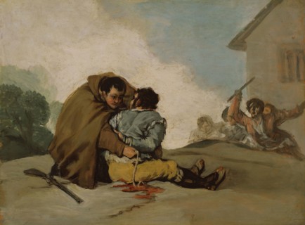 Friar Pedro Binds El Maragato with a Rope, c. 1806, Francisco José de Goya y Lucientes, Spanish,