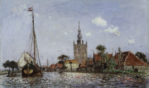 The Church of Overschie, 1866, Johan Barthold Jongkind, Dutch, 1819-1891, Holland, Oil on canvas,