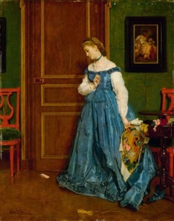 Hesitation (Madame Monteaux?), c. 1867, Alfred Stevens, Belgian, 1823-1906, Belgium, Oil on panel,