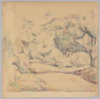 Road in Provence, c. 1885, Paul Cézanne, French, 1839-1906, France, Watercolor and graphite on tan