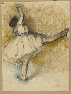 Dancer Stretching at the Bar, 1877/80, Edgar Degas, French, 1834-1917, France, Pastel with estompe