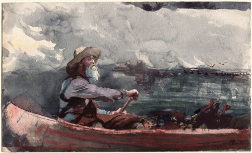 Adirondacks Guide, 1892, Winslow Homer, American, 1836-1910, United States, Transparent watercolor