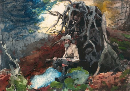 Campfire, Adirondacks, c. 1892, Winslow Homer, American, 1836-1910, United States, Transparent and