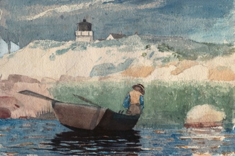 Boy in Boat, Gloucester, 1880/81, Winslow Homer, American, 1836-1910, United States, Transparent